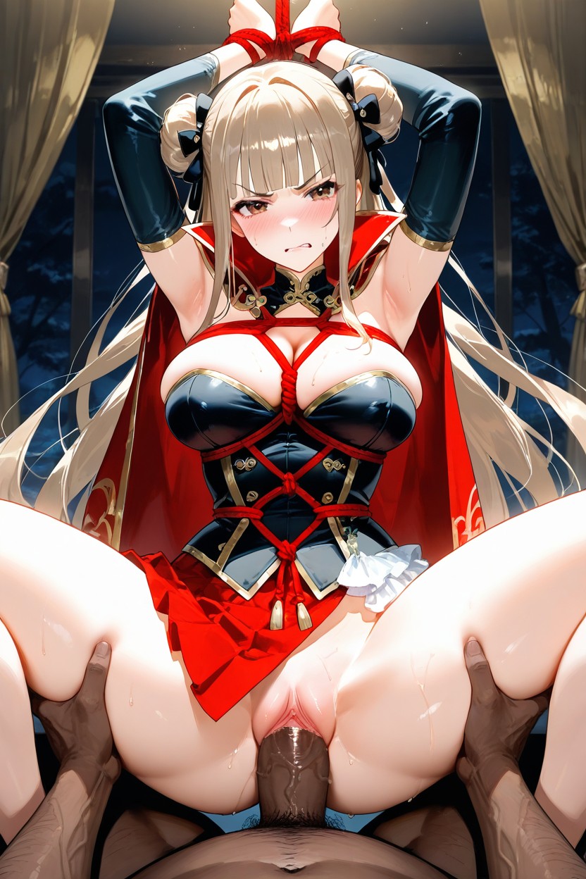 Shibari, Deep V Neckline, Open Legs Hentai AI Porn