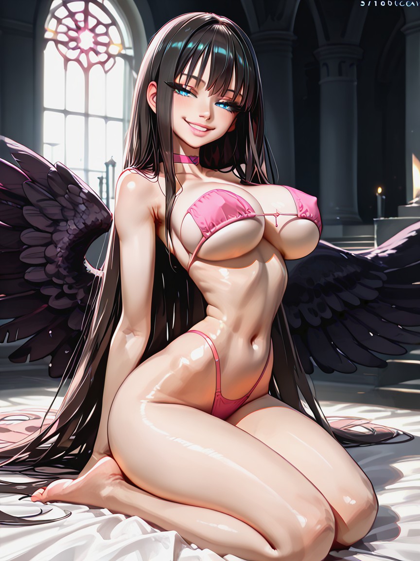 Shoulder Length Hair, Light Reflecting Off Body, Sitting On Her Butt Porno IA Hentai