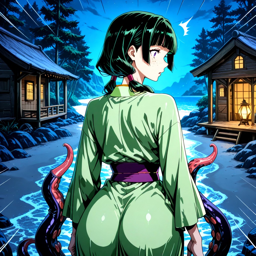 She Walk Alone Along The Shorelines, Sidelocks, Maomao From Kusuriya Hitorigoto Hentai AI Porn