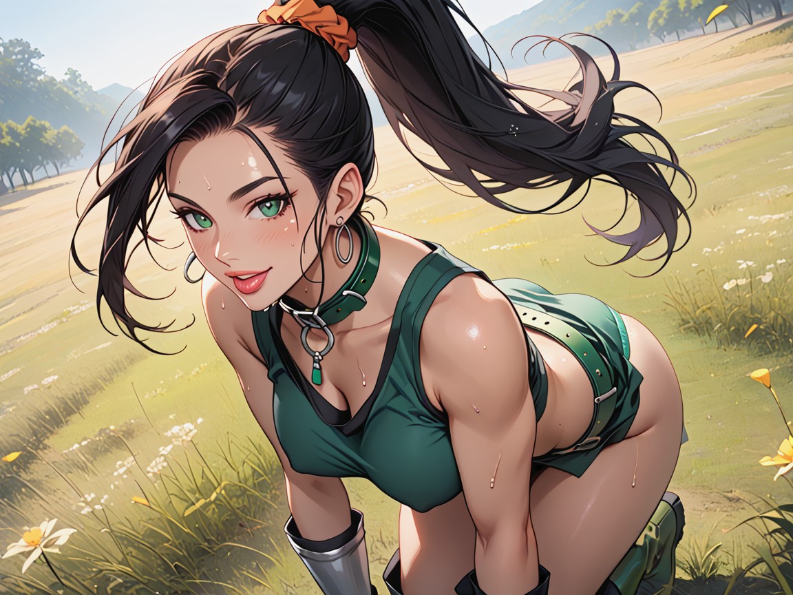 Mouth Agape, Sweaty, Oiled Skin Hentai AI Porn