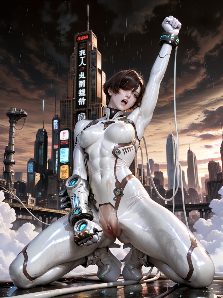 Cosplay, Bangs Covering Right Eye, Very Aesthetic Hentai AI Porn