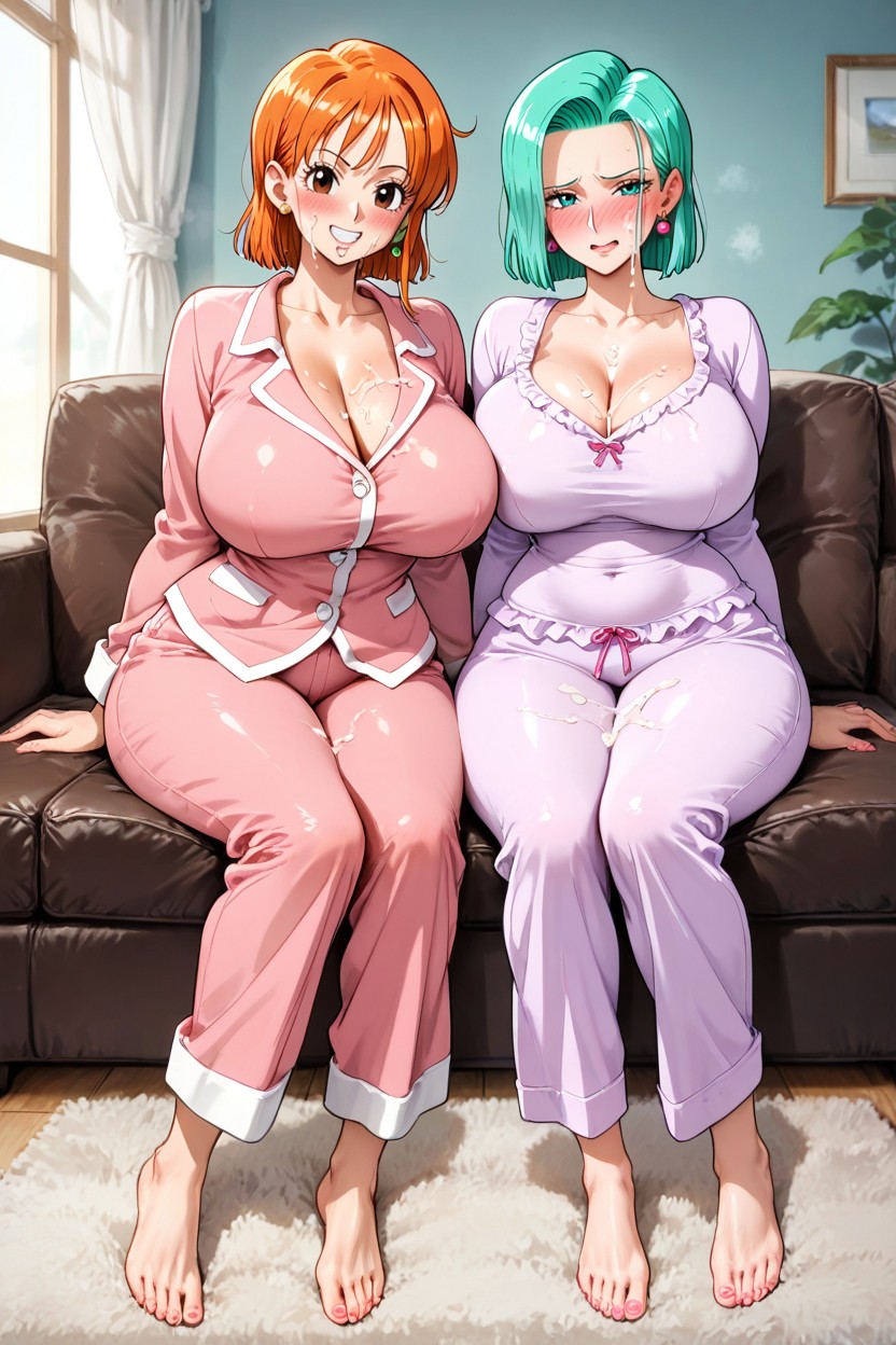 Large Voluptuous Breasts, Females, Full Body Hentai AI Porn