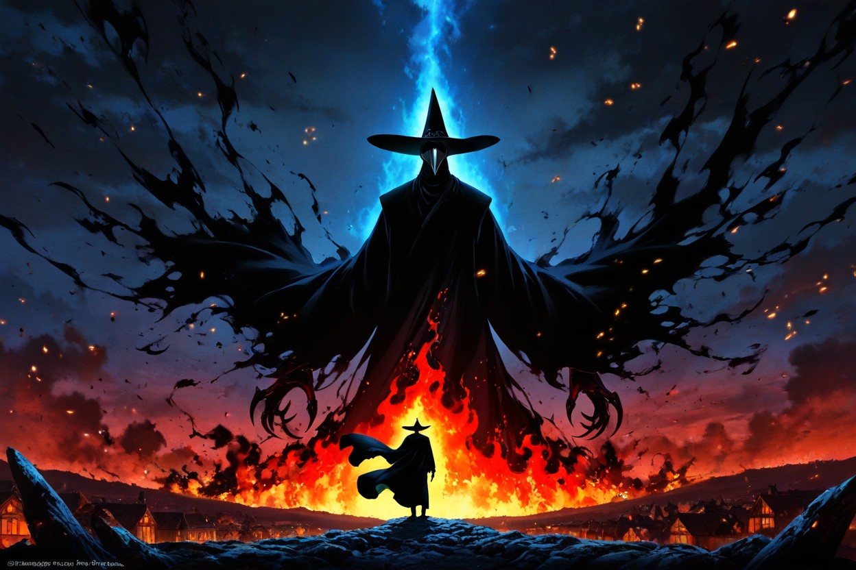 Hades Game Art Style, Hands Resembling Black Crow Claws With Sharp Talons Hanging By Sides, Ultra Detailed Hentai AI Porn