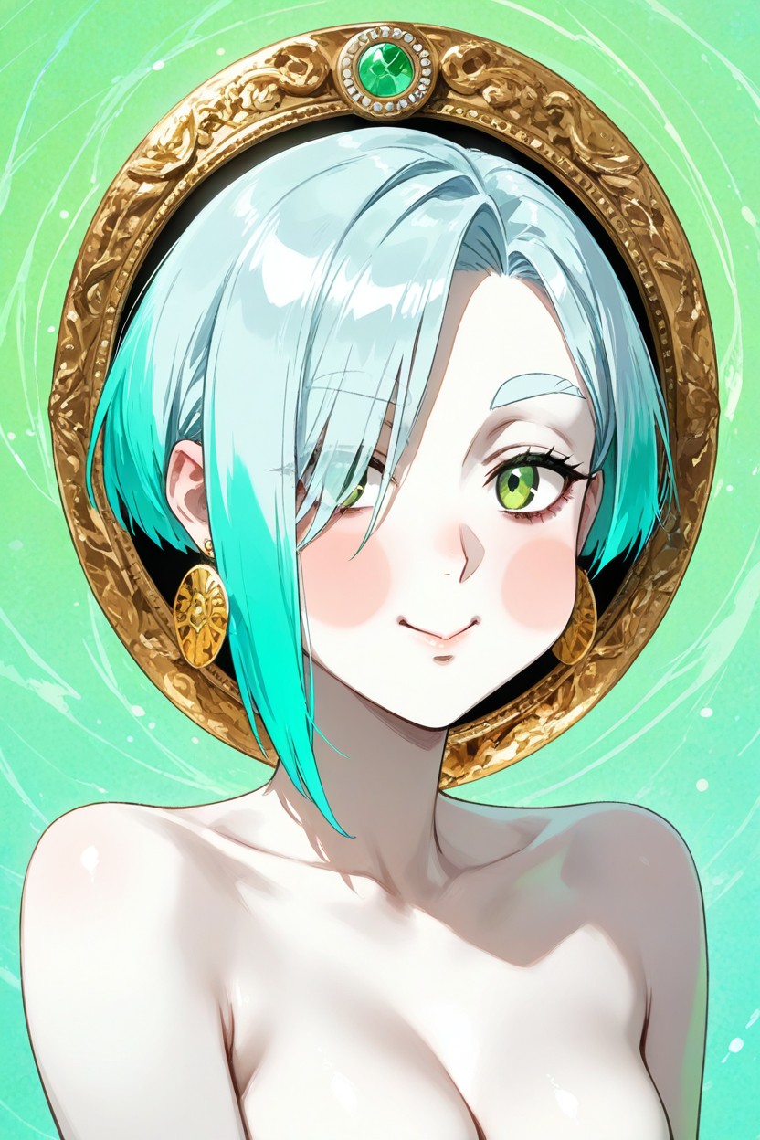 Tattoed Chest, Small Breasts, Front View Hentai AI Porn
