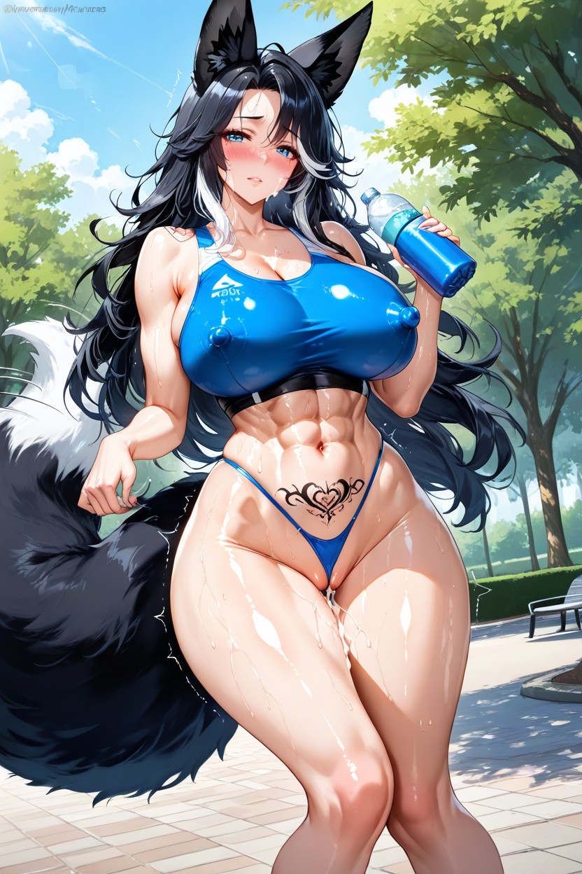 Embarrassed , Very Sweaty, Shiny Breasts Hentai AI Porn