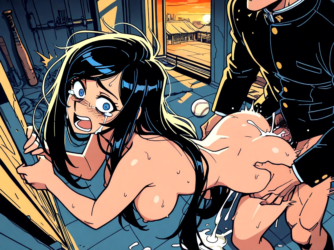 Body Covered In Lots Of Cum, Large Breast, Top Down Hentai AI Porn