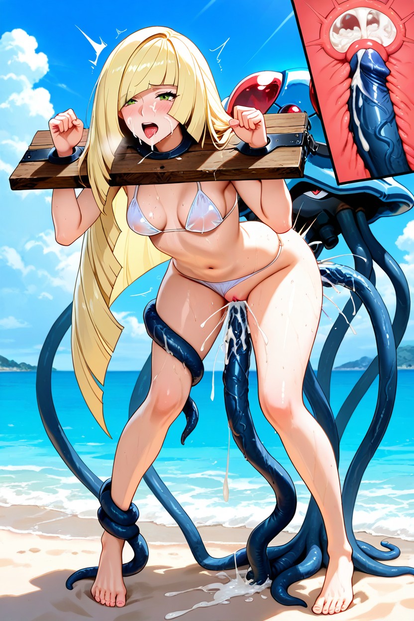Skinny, Perfect Body, Transparent Wet Bikini Hentai AI Porn