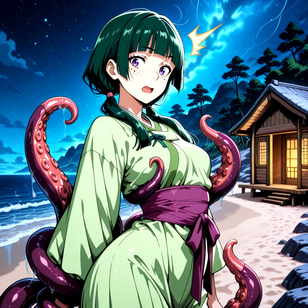 Smooth Body, Tentacles Suddenly Grope Her, Official Style Hentai AI Porn