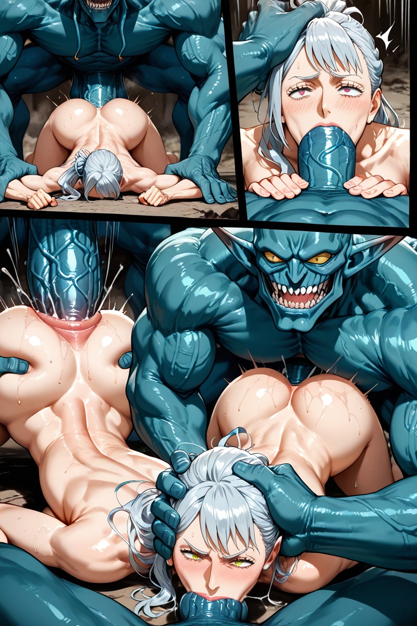 Woman Takes A Huge Cock In Mouth Monster Fucks Woman Ass, Extreme Massive Monster Cock, Giant Alien Monster Hentai AI Porn
