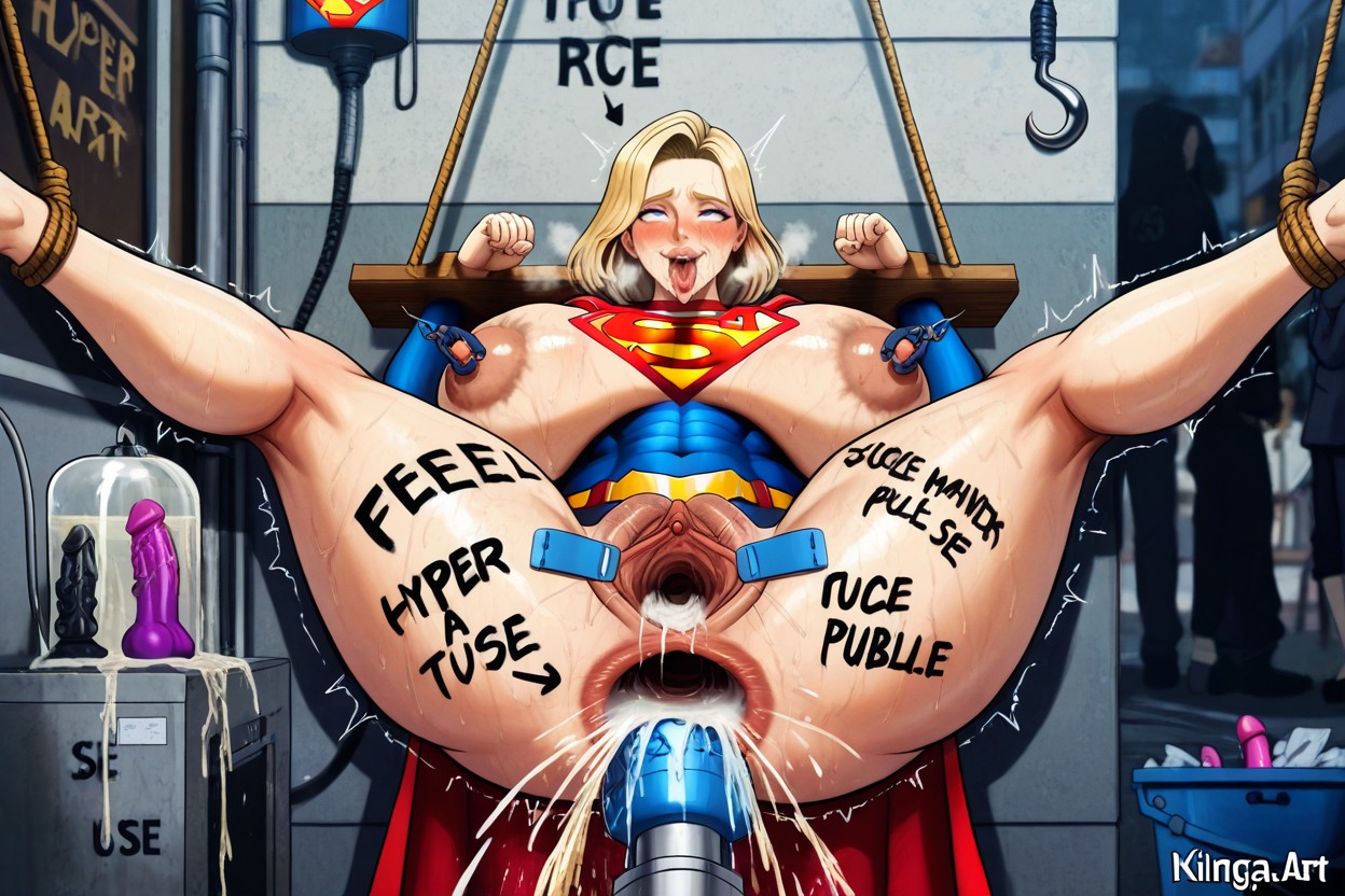 Suspended In Air, Excessive Overflow Creampie, Pilloiry Pose Hentai AI Porn