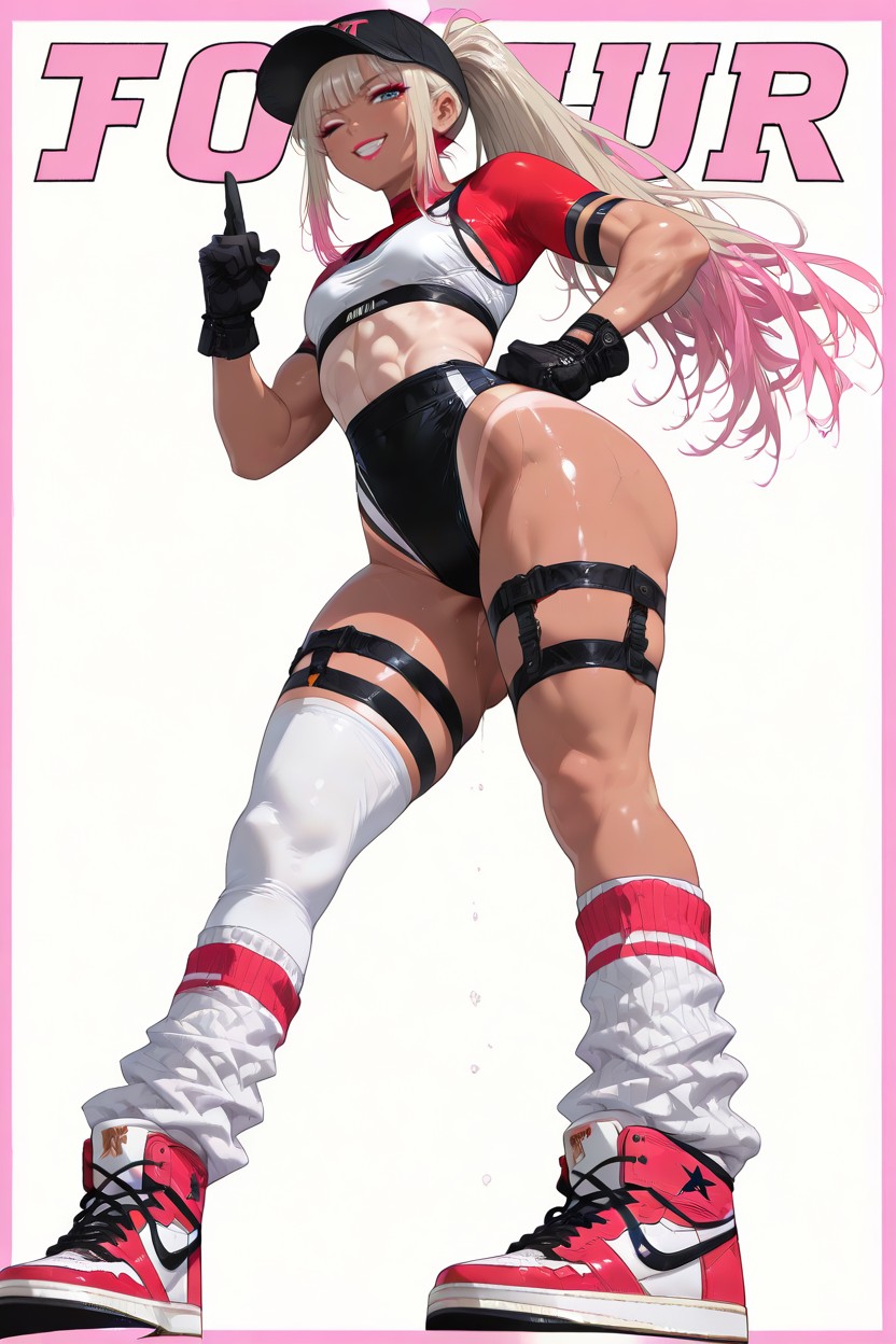Spread Legs, High-top Air-jordan Sneakers, Long Legs Hentai AI Porn