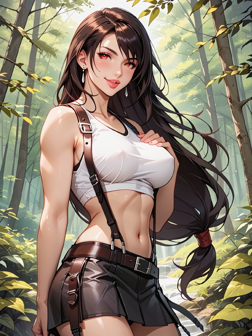 Wide Angle, Grabbing Boobs, Waist Shot Hentai AI Porn