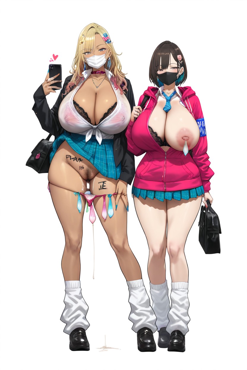 18+, Shirts And Pleets Skirt, 거대한 완벽한 가슴 헨타이 AI 포르노