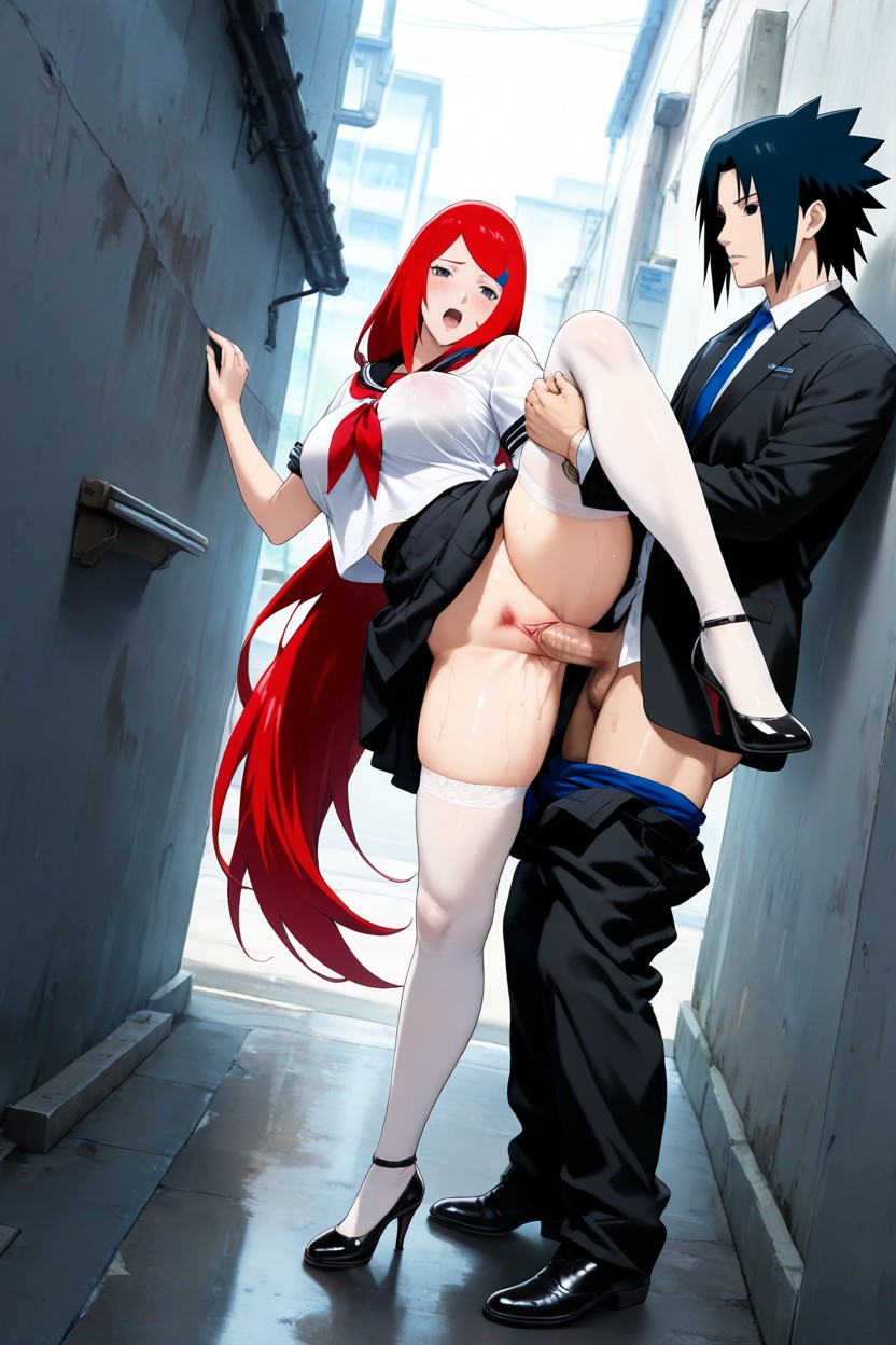 Kushiha, Standing Spooning Sex, Detailed Anime Art Style Hentai AI Porn