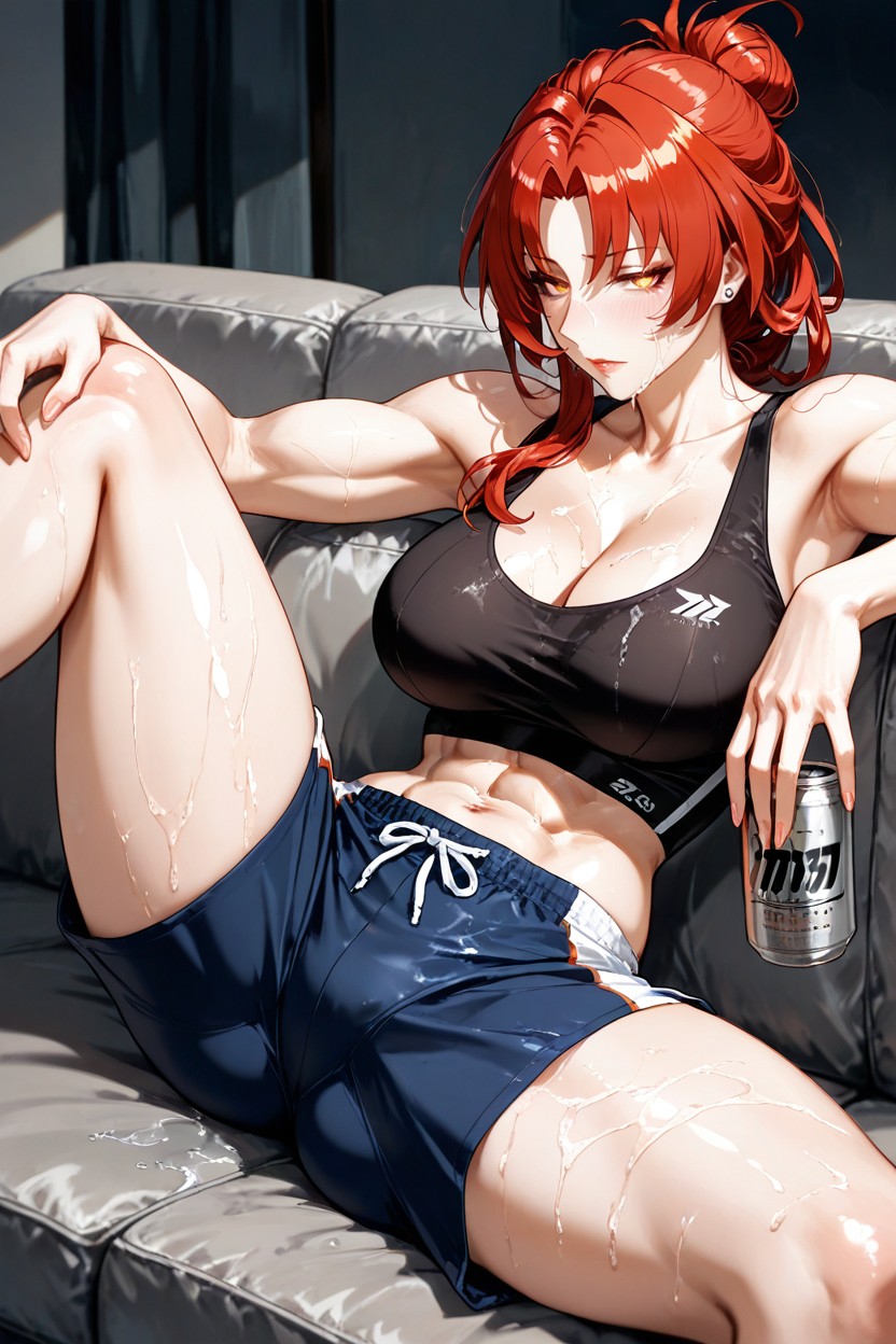 Medium Breast, Scornful Eyes, Bodybuilder Hentai AI Porn