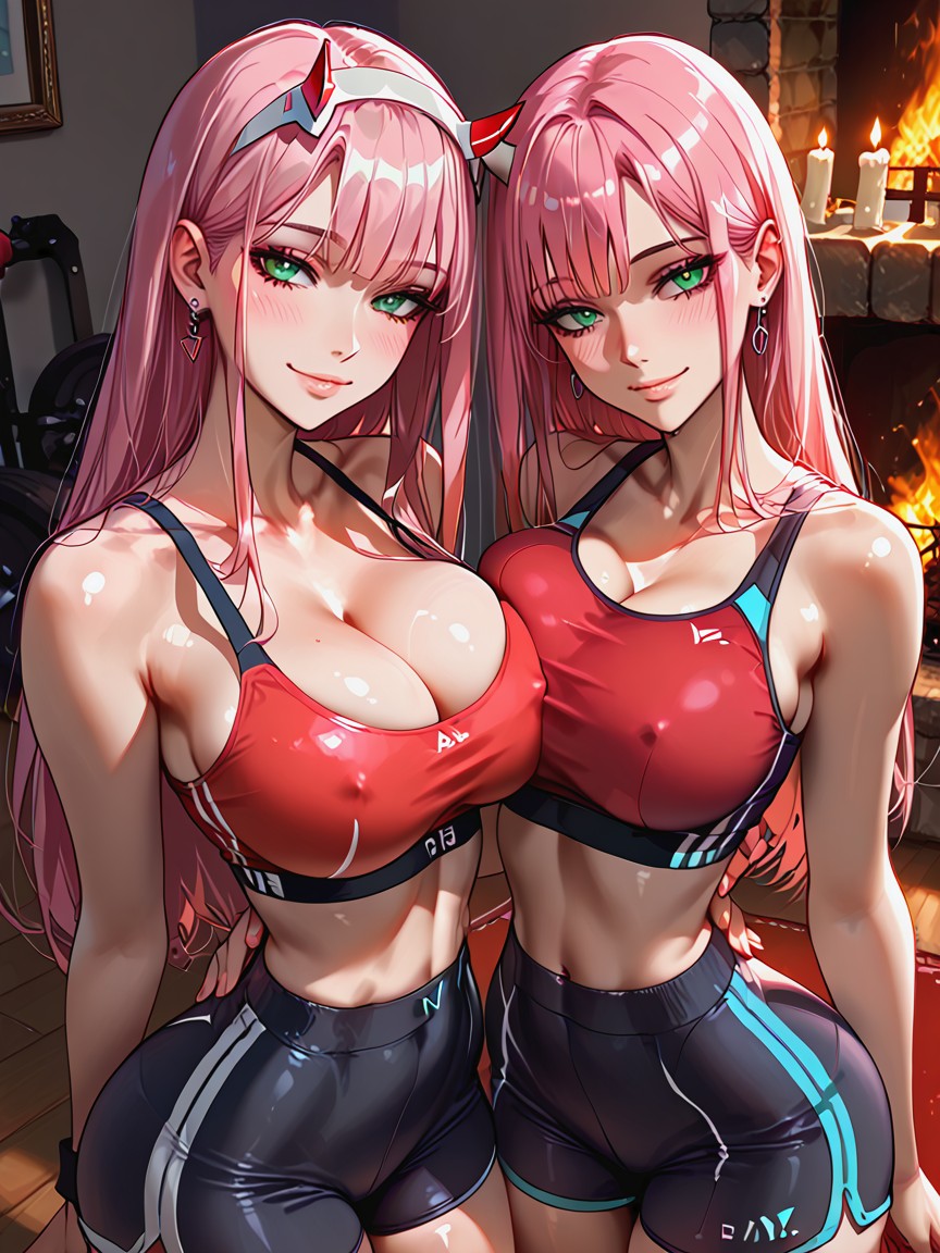 Medium Ass, Wide Cleavage, Fireplace Hentai AI Porn