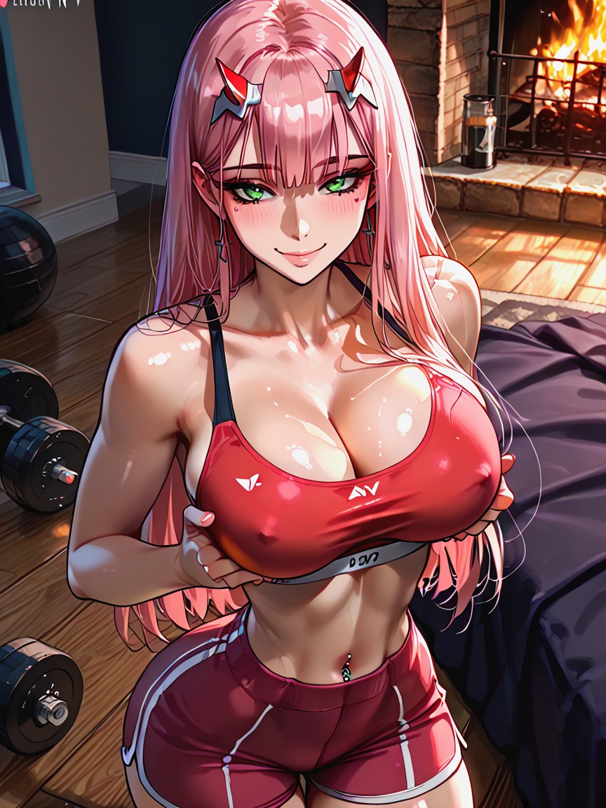 Cotton Shorts, High Boobs, Extremely Seductive Look Hentai AI Porn
