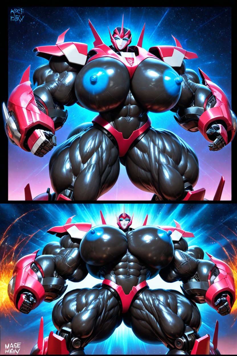 Arcee From Transformers Prime, Hyper Colossal Muscles, Robotic Arms Hentai IA