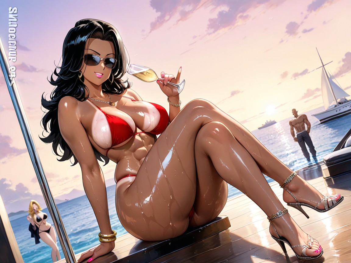 Sucking Super Saiyan Gohan From Dragonball Z Cock, Red Bikini, Fit Hentai AI Porn