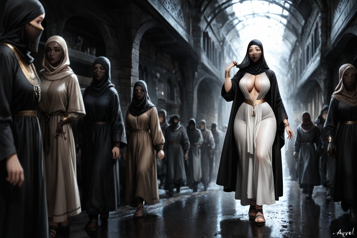 Earrings, Wide Hips, Arabic Clothing Hentai AI Porn