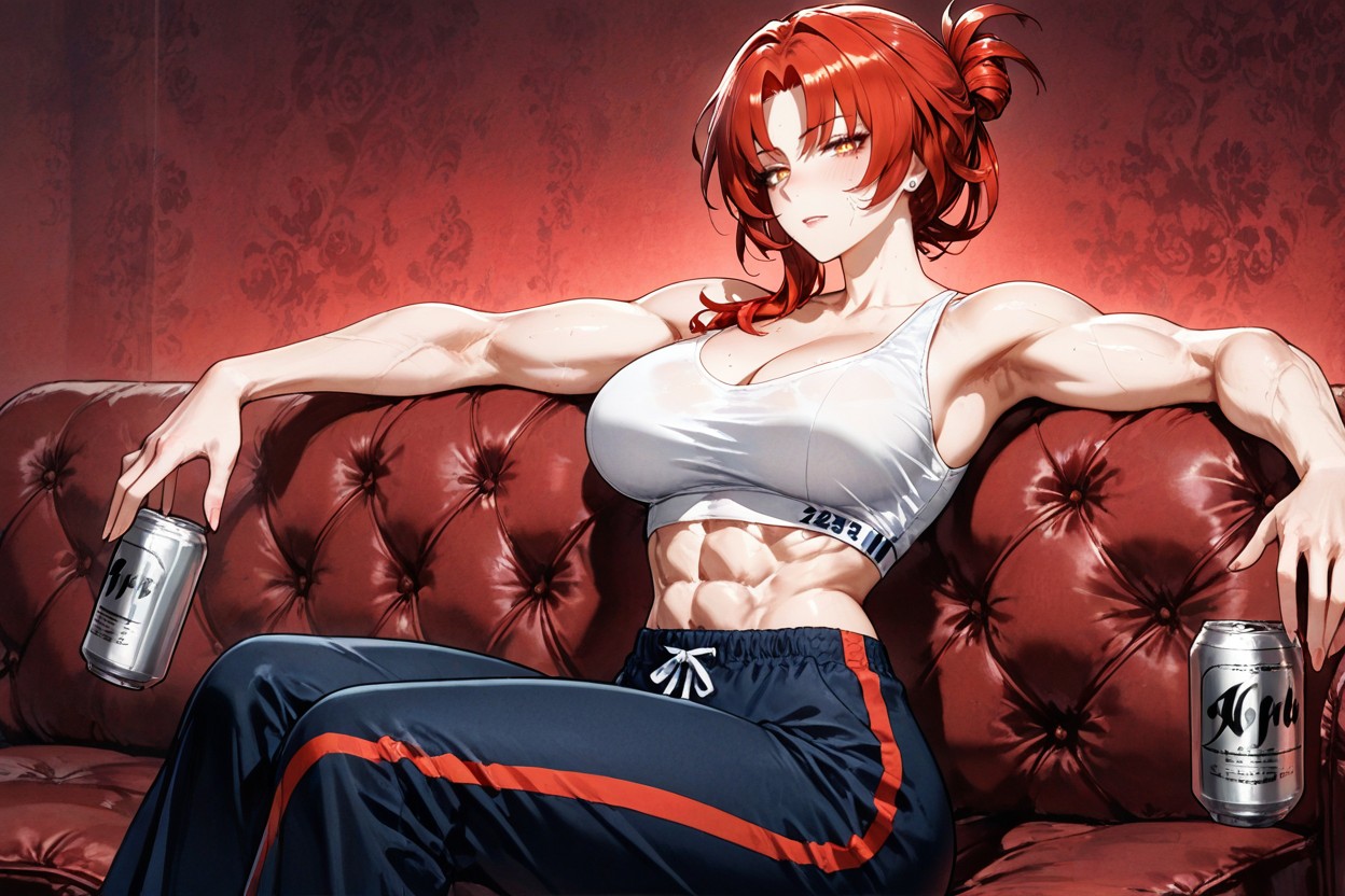Looking Down At The Viewer, Cool Demeanor, Abs Hentai AI Porn