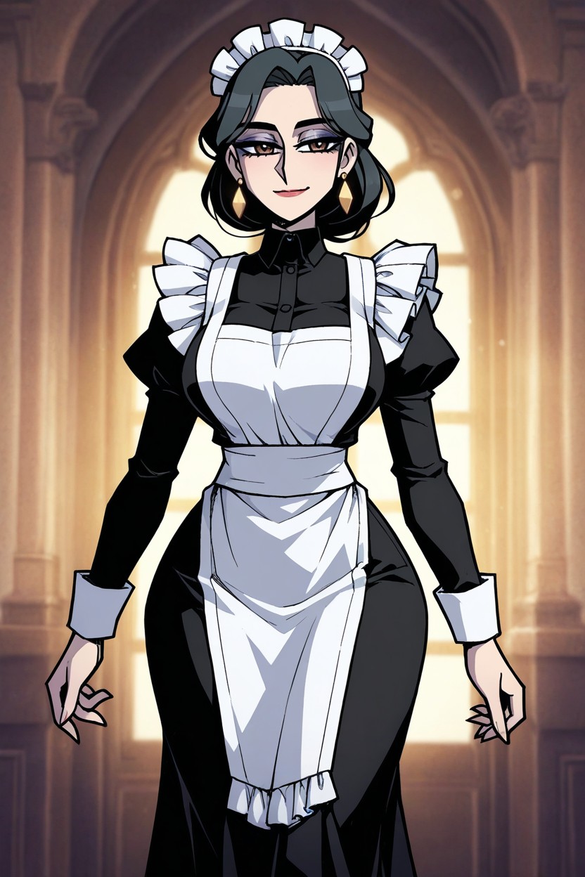 Professional Character Design, Natural Makeup, Long Silky Black Hair AI黃漫