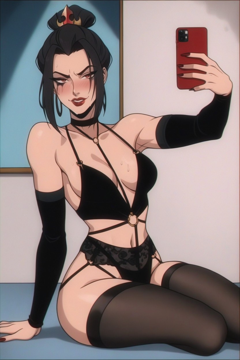 Maigre, Gold Earrings, Petite Poitrine Porno IA Hentai