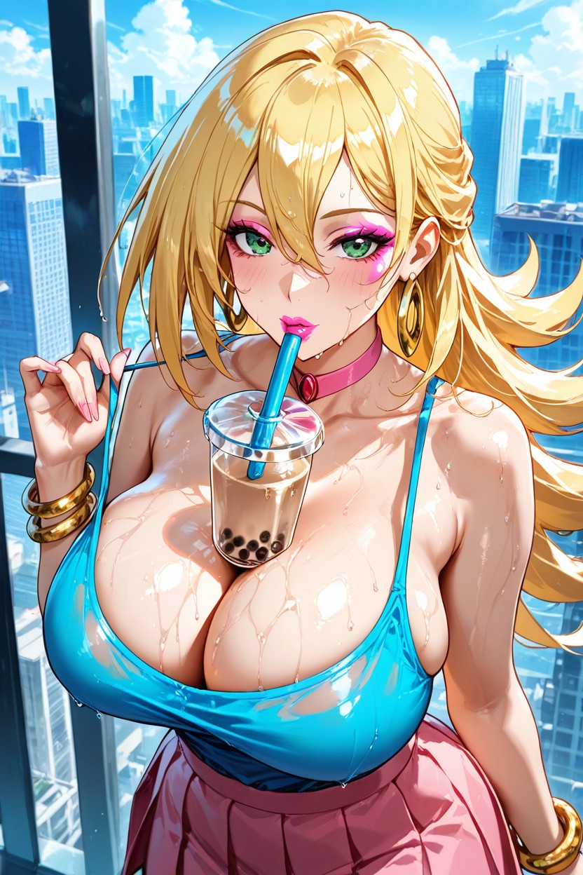 Wet Skin, Deep Cleavage, Wet Clothes Hentai AI Porn
