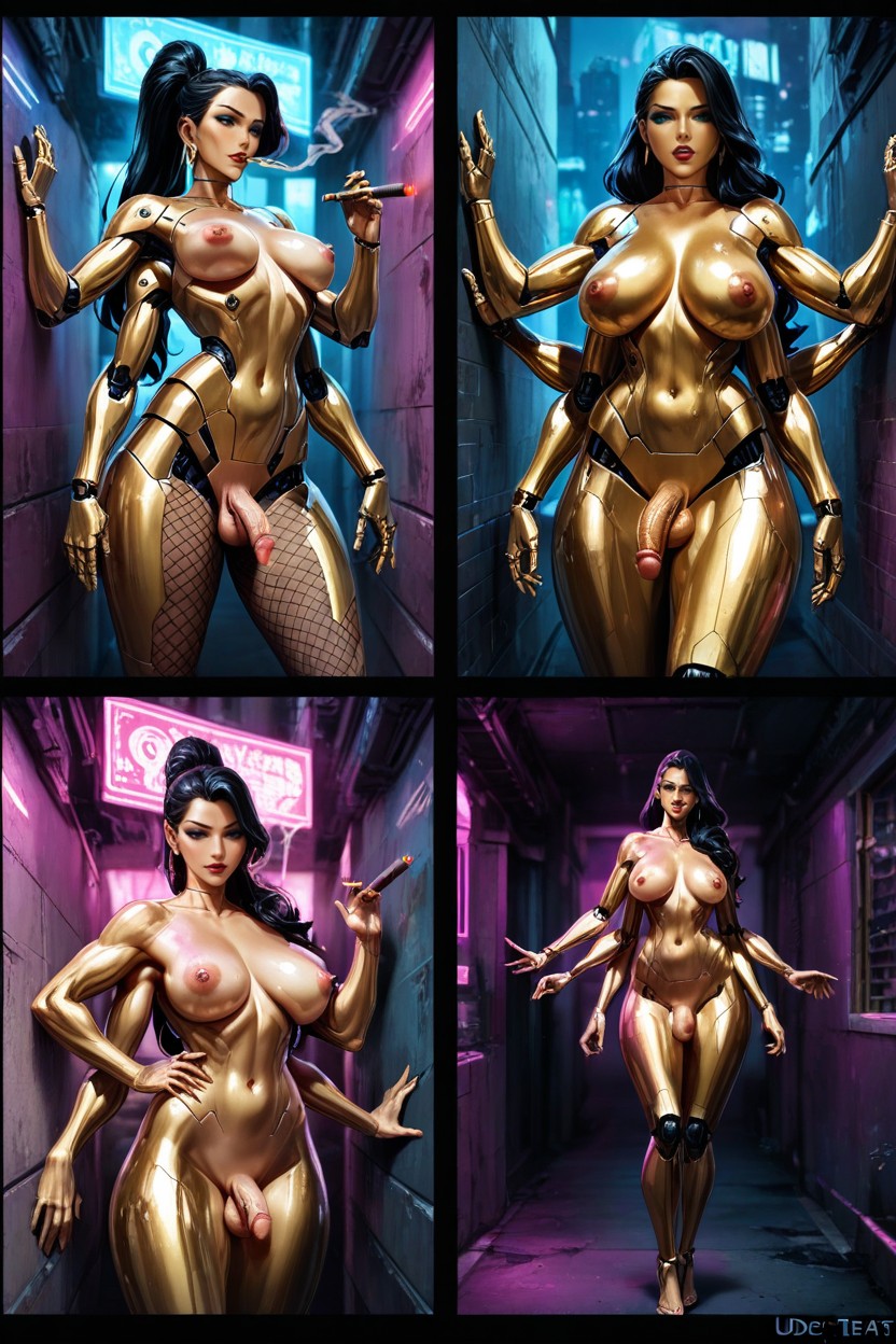 Noir, Gold Skin, Multi Breast Hentai IA