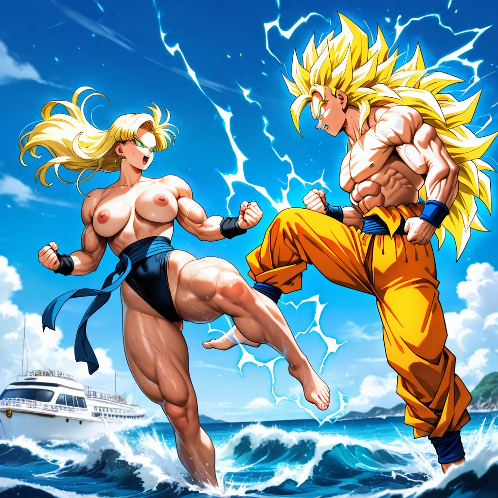 Muscular, Kicking, Detailed Face Hentai AI Porn