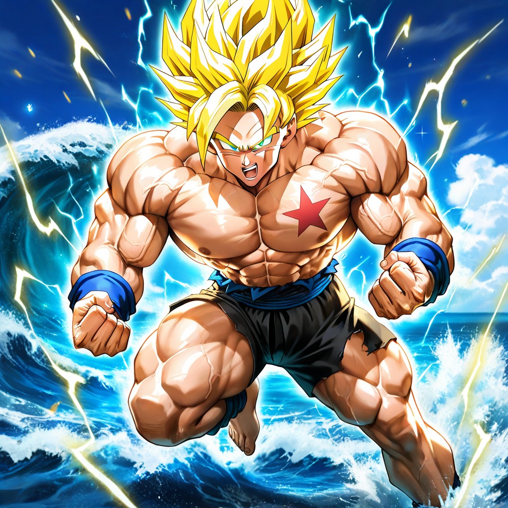 Sparks Of Blue Electricity Everywhere Around Body Wildly, Barefoot, 25+ Hentai AI Porn