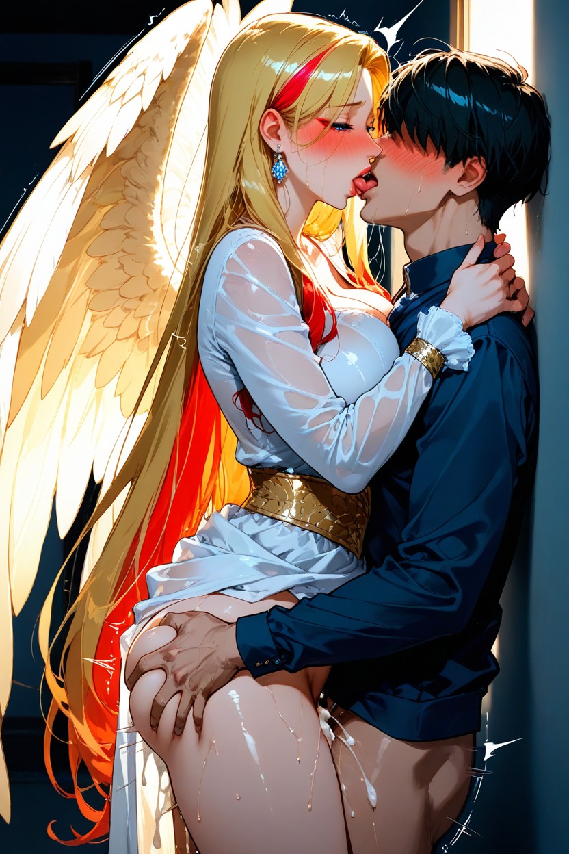 Sweaty, Hair Over One Eye, Blue Eyes AI黃漫