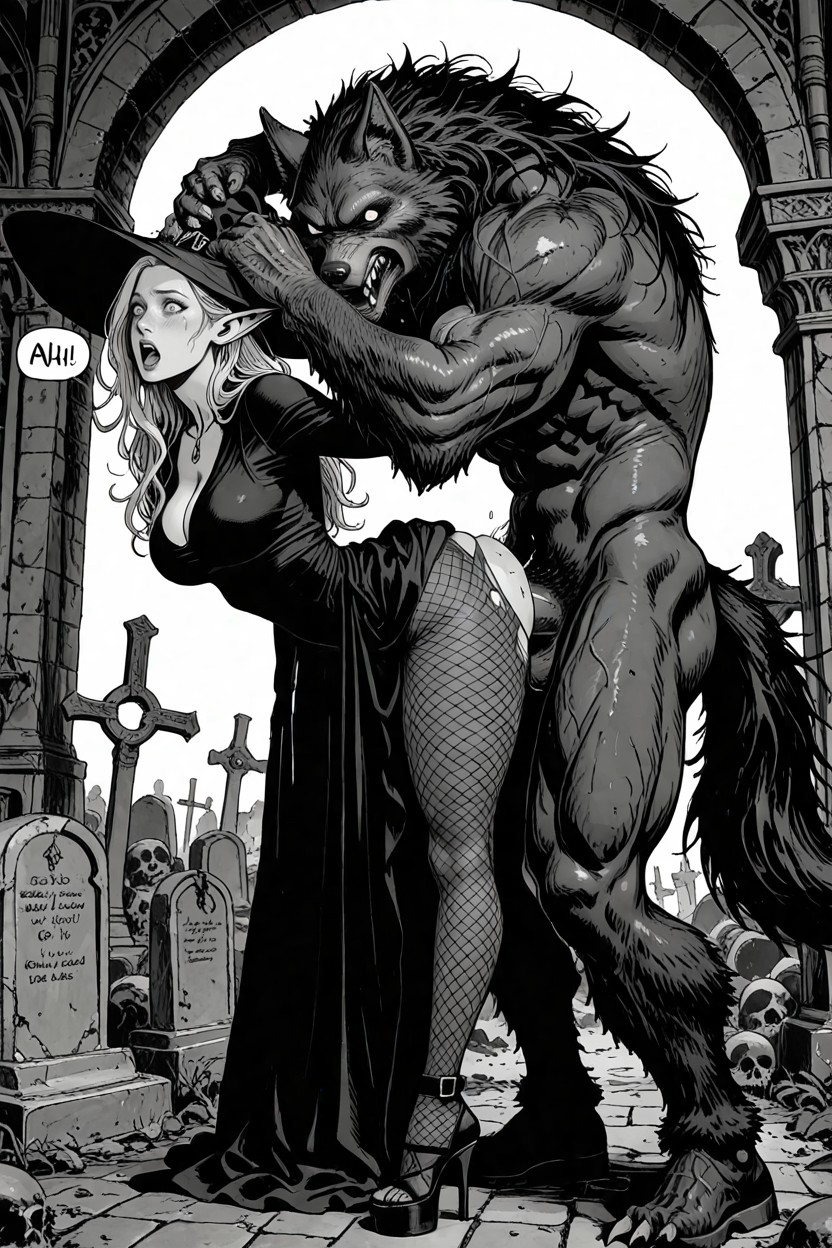 Rough Sex In Doggy Style, Maigre, Werewolf Has A Gigantic Hyper Cock Porno IA Hentai