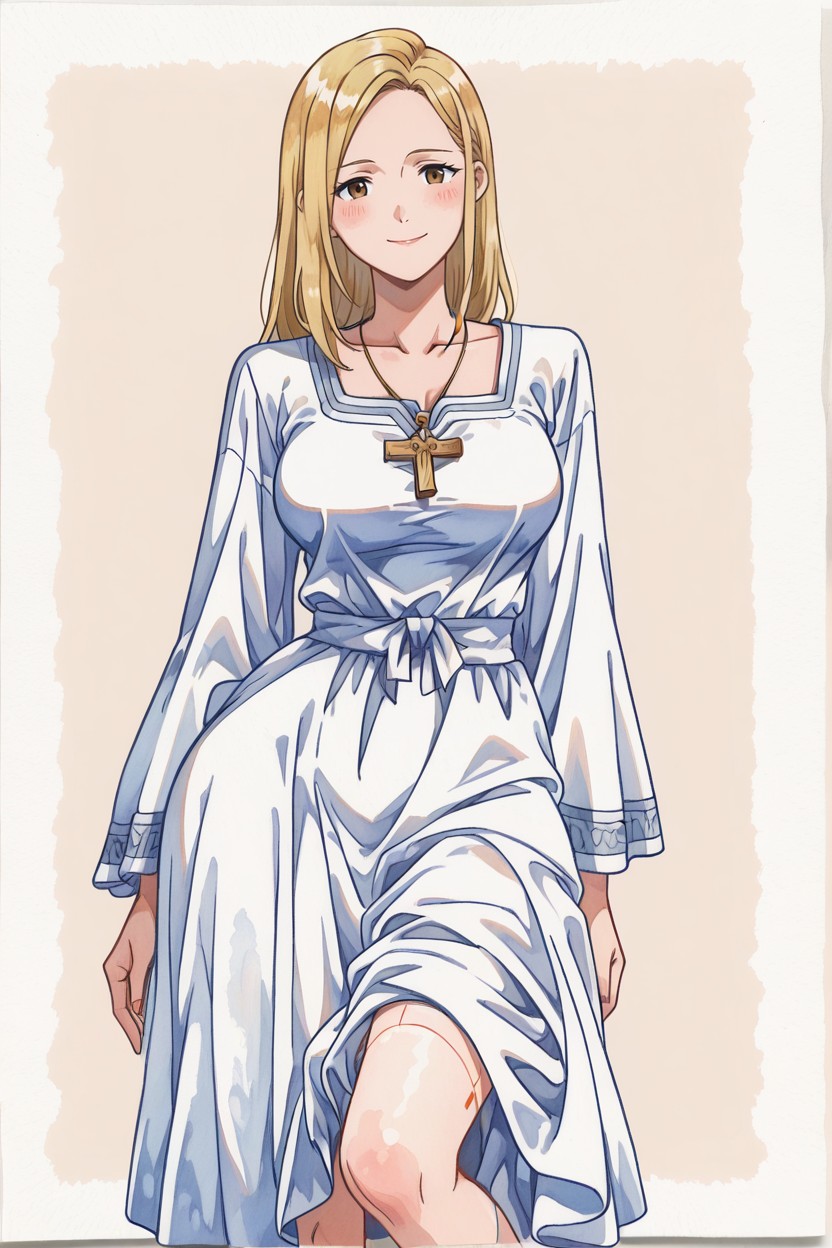 Plain Neutral Background, Solo, Tall Collar Porno IA Hentai