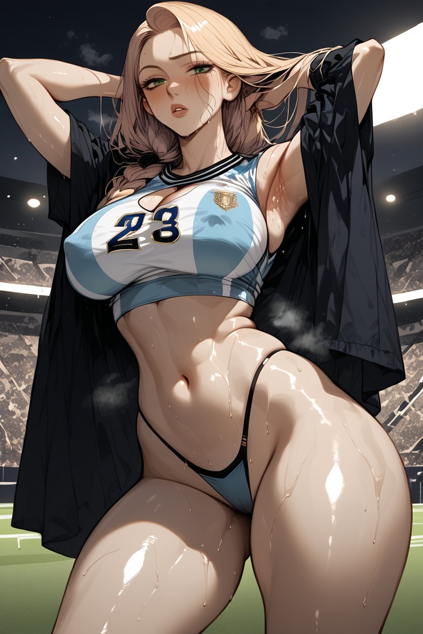 Steamy Atmosphere, Oiled Skin, T-shirt Hentai AI Porn