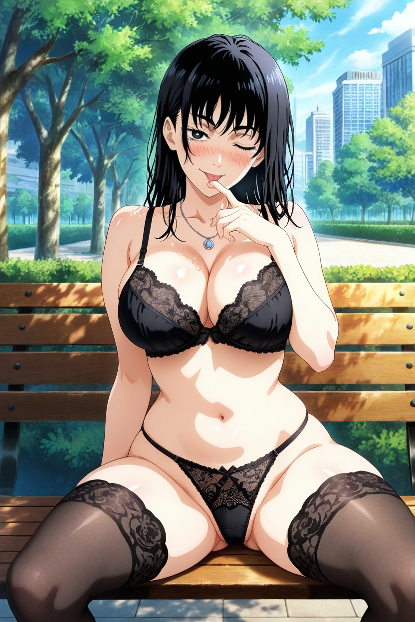 Black Eye, Smirk, Finger Biting Hentai AI Porn