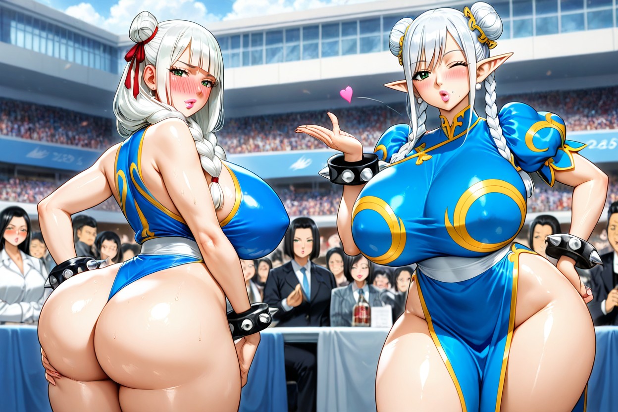 Chun-li Cosplay, Duo, Posing Hentai AI Porn