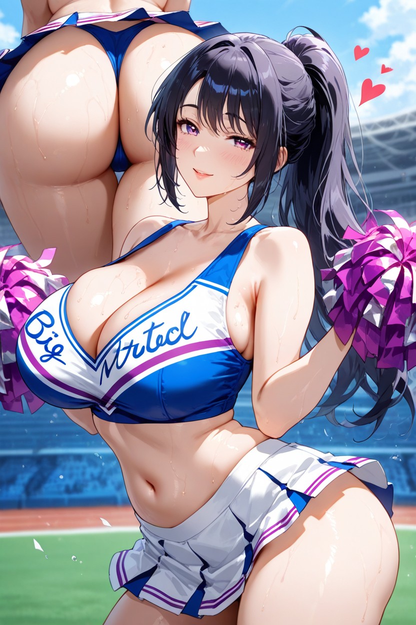 Navel Exposed, Seductive Eyes, Perfect Anatomy Hentai AI Porn