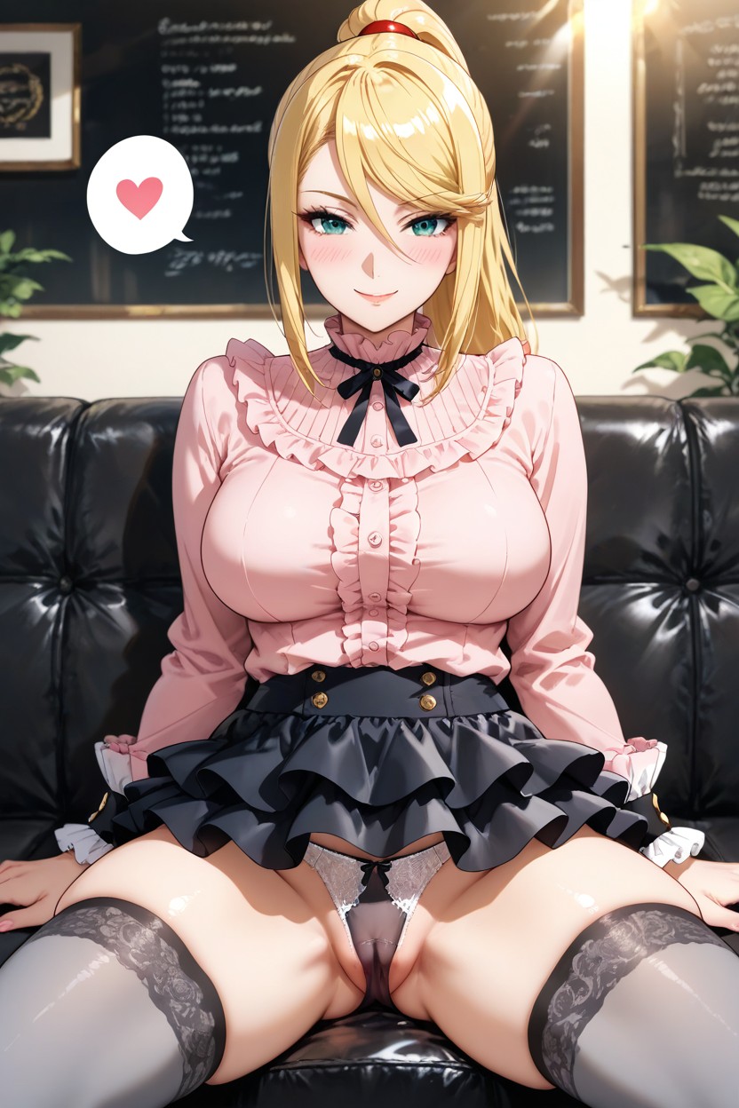 Blush, Spread Legs, Happy Porno IA Hentai
