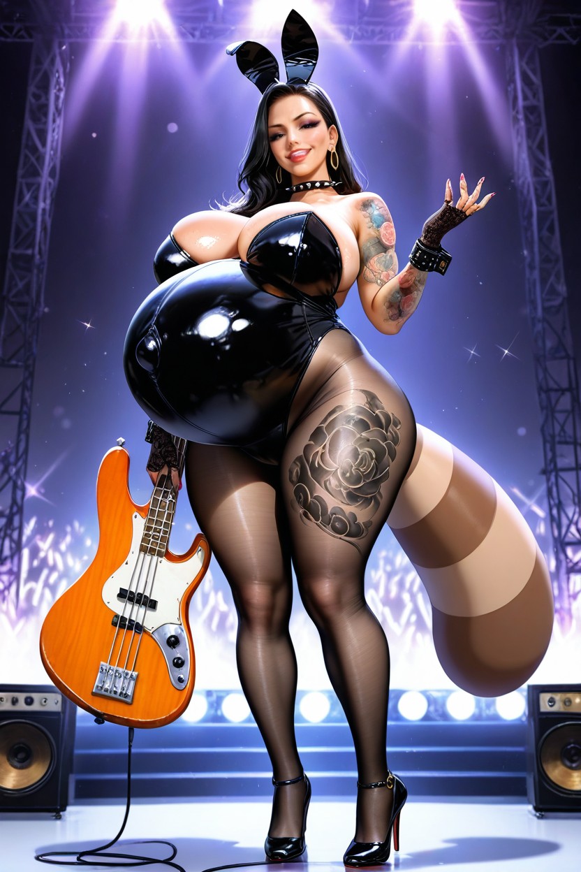 Extensive Tattoos On Hands, Puffy Bimbo Lips, Seductive Porno IA Hentai