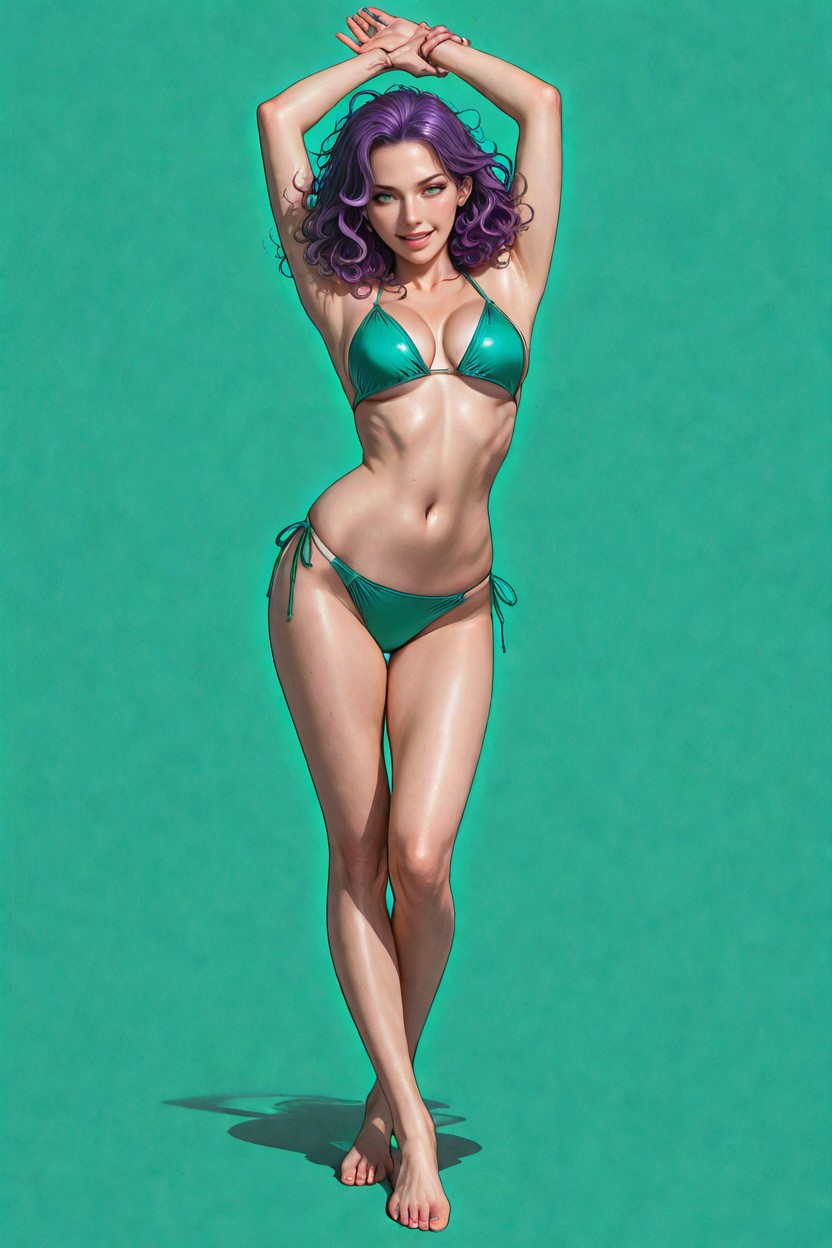 Curly, Skinny, Standing Hentai AI Porn