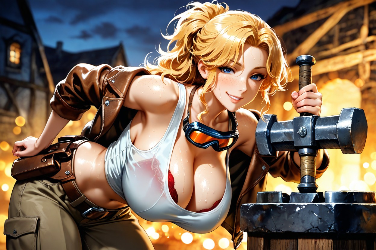 Vivid Colors, Messy Ponytail, Forging A Sword Hentai IA
