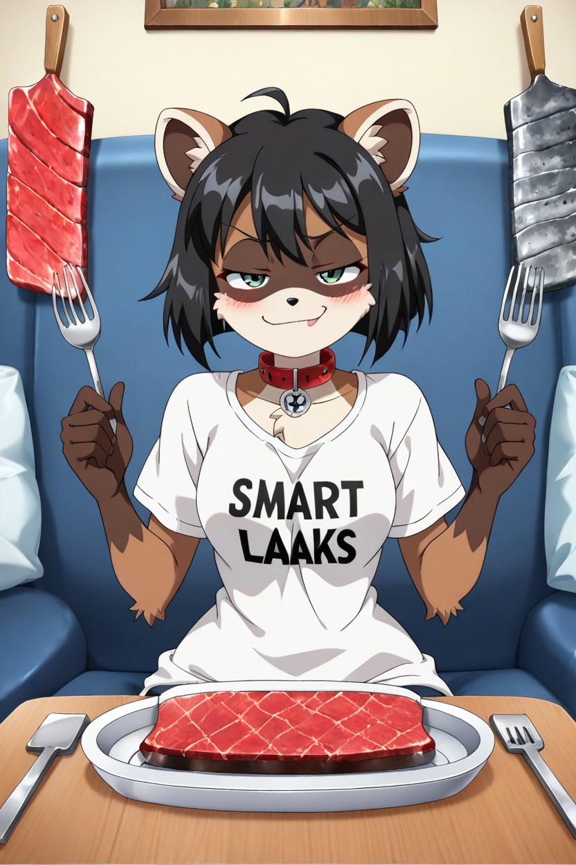 Smug Face Expression, Looking At Viewer, Cartoon Art Style Hentai AI Porn