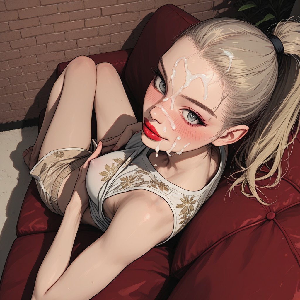 Medium Breast, Oiled Skin, Grey Eyes Hentai AI Porn