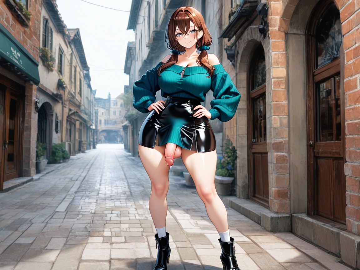 Wide Eye, Town, Black Ankle Boots Porno IA Hentai