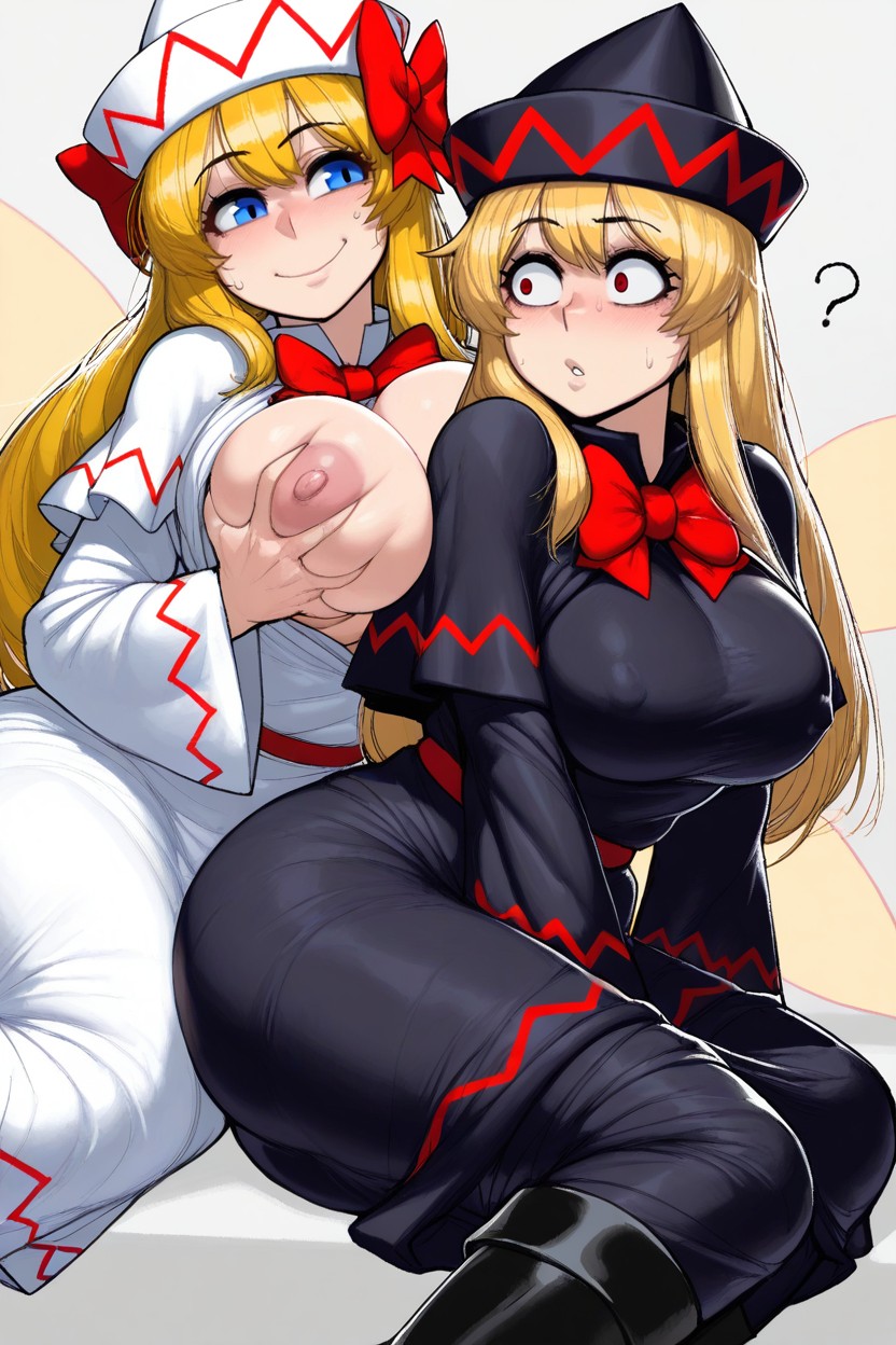 Confused Face, Duo, Red Bowtie Hentai AI Porn