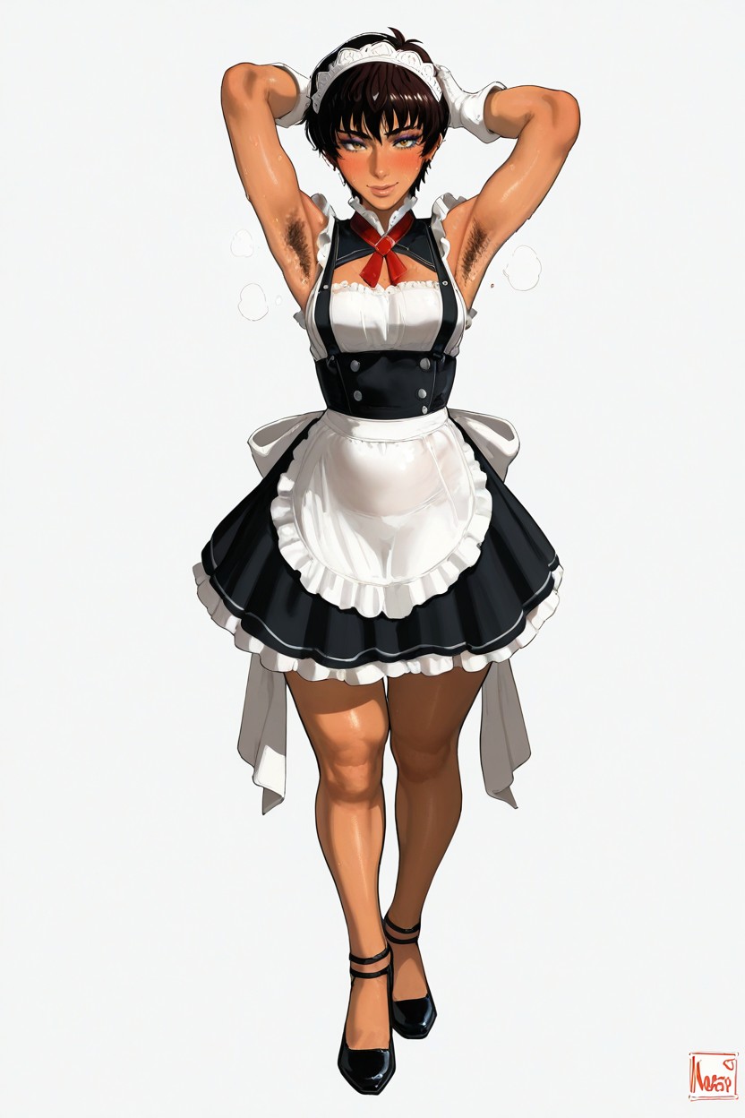 Culo Mediano, Long Legs, Brown Dark Armpits Hentai IA