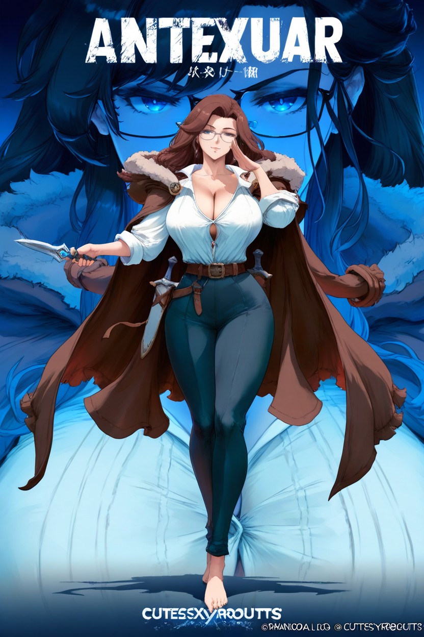 Saluting Pose, Barefoot, Detailed Character Design Hentai AI Porn