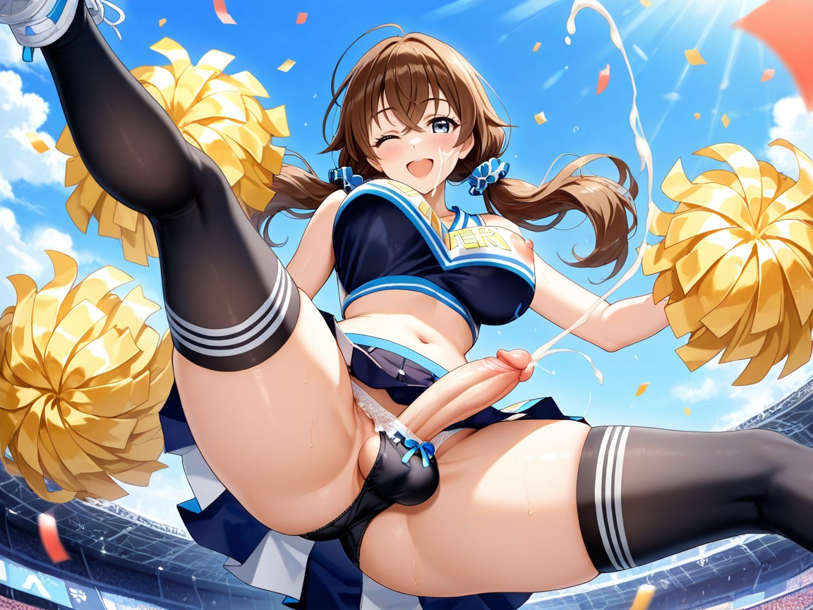 Stadium, Bouncing Breasts, Round Face Hentai AI Porn