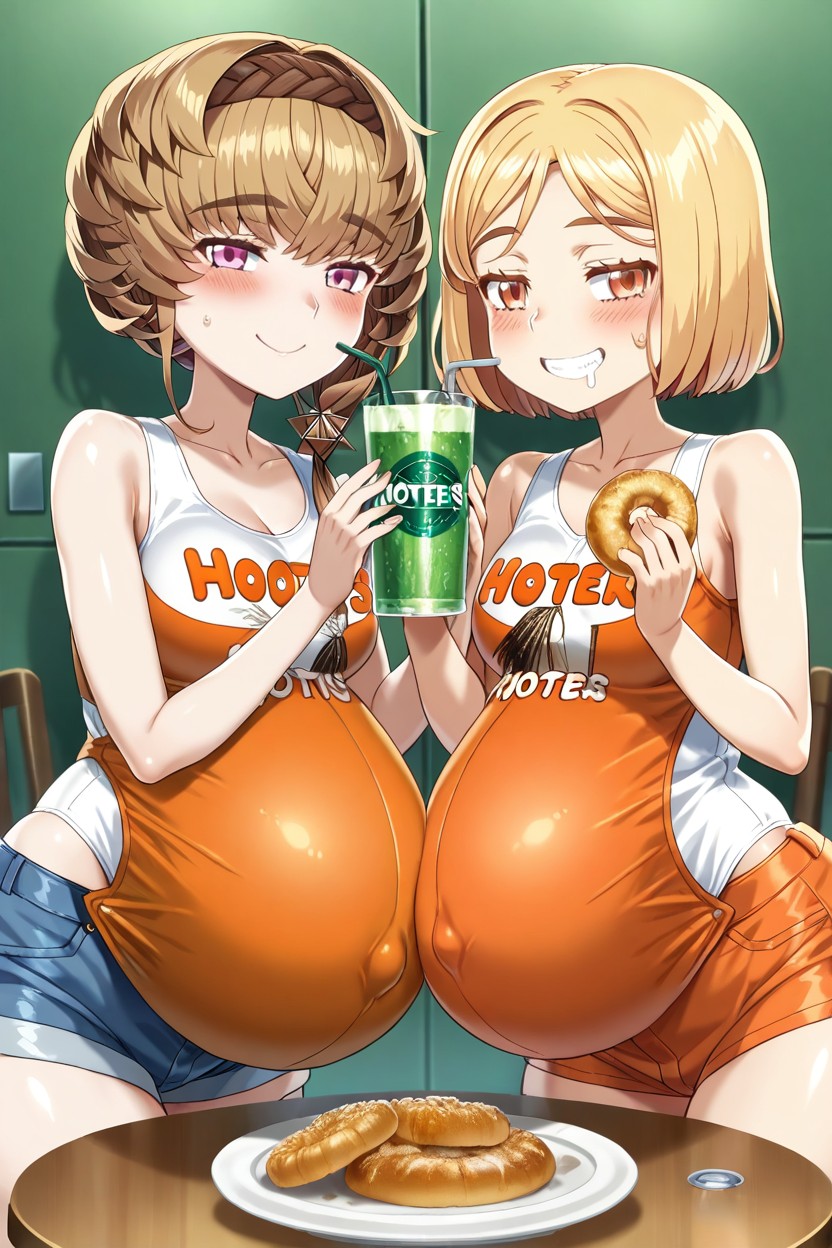 Smiling, Holding Donuts, 25+ Hentai AI Porn